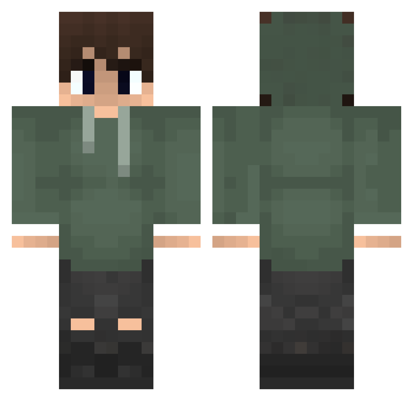XtreemYT Minecraft skin, front and back view