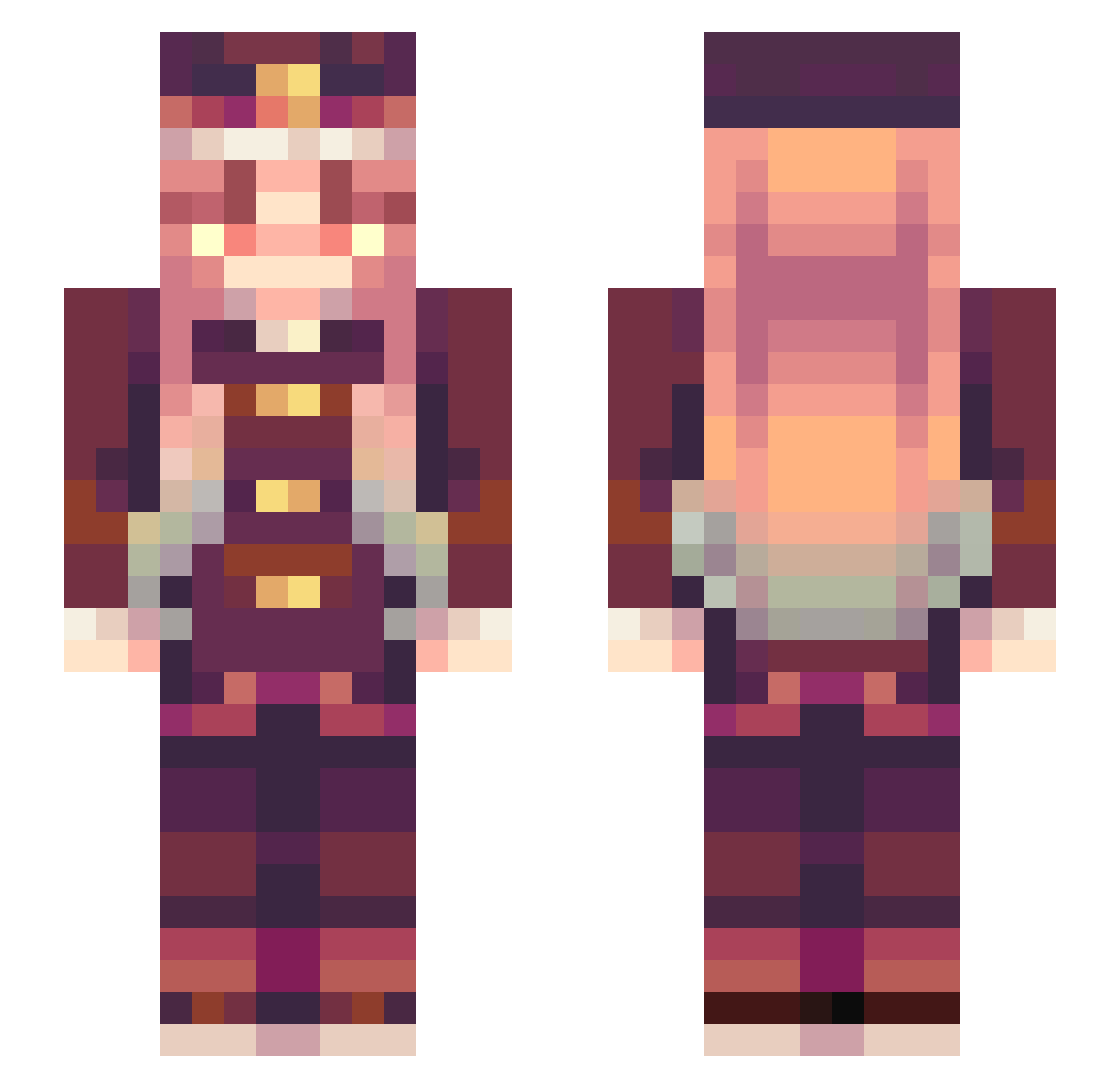 FudgeGamer1234 Minecraft skin, front and back view