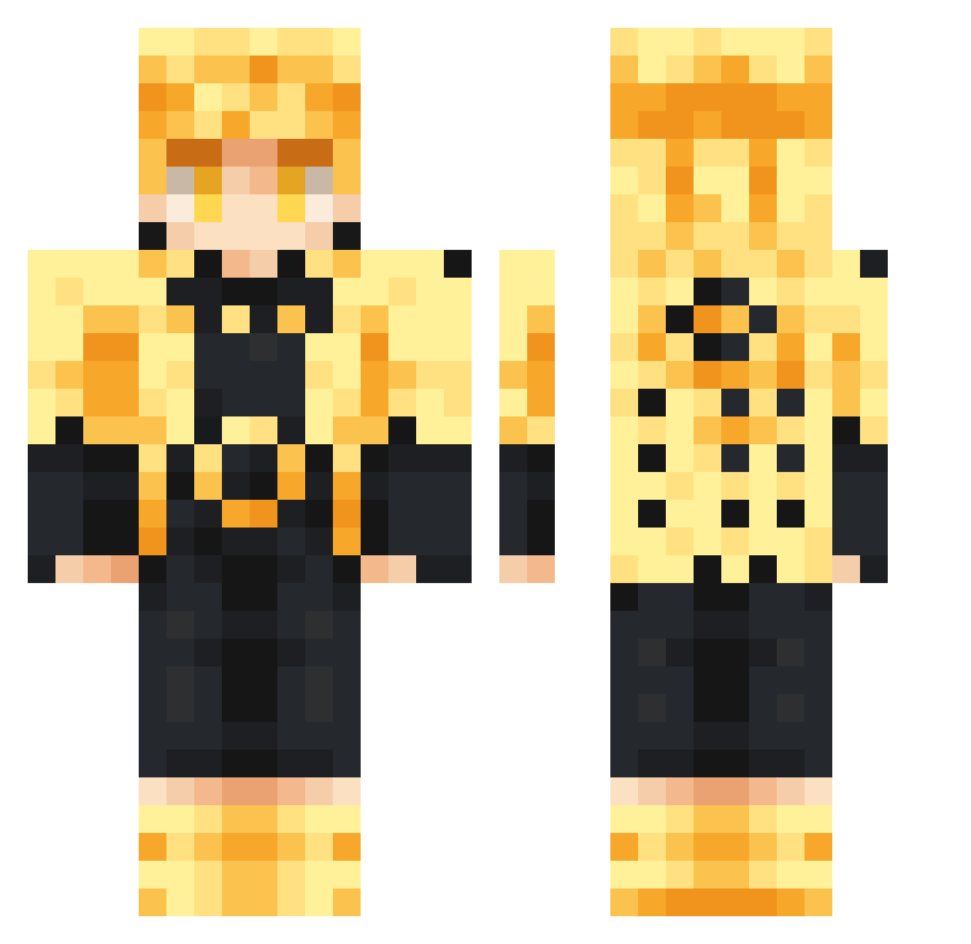WebSyth Minecraft skin, front and back view