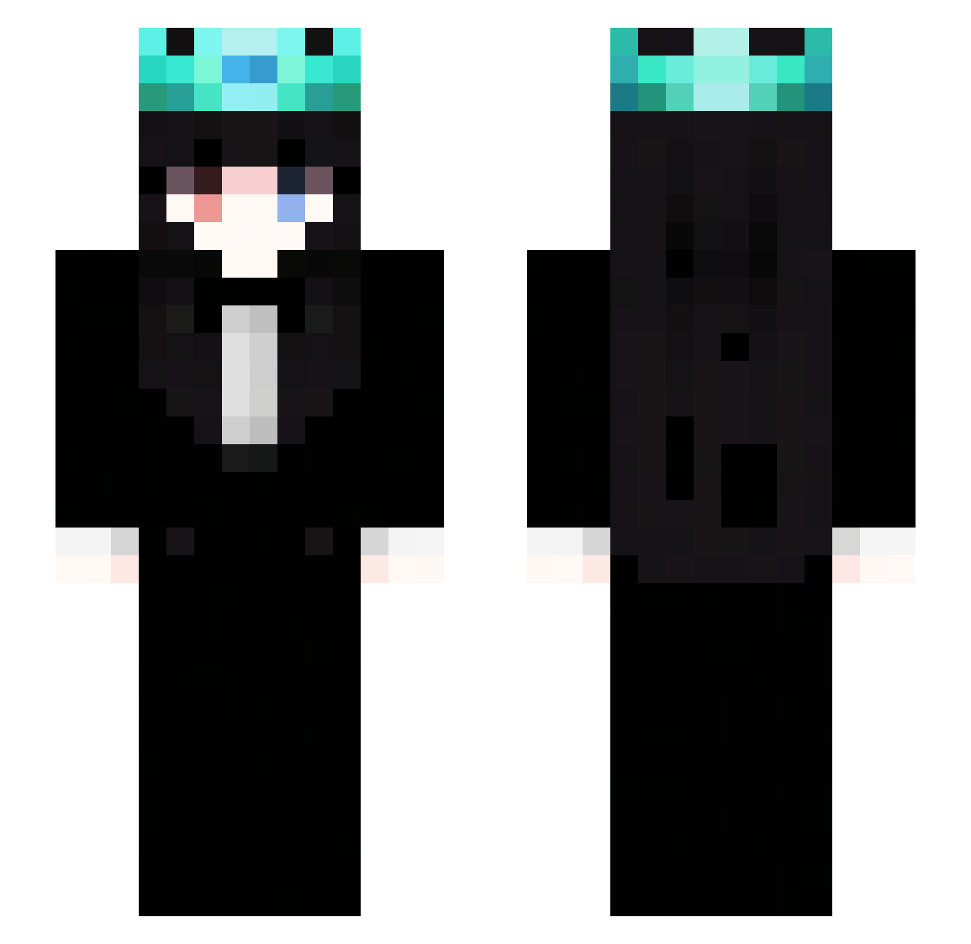 Psiolka Minecraft skin, front and back view