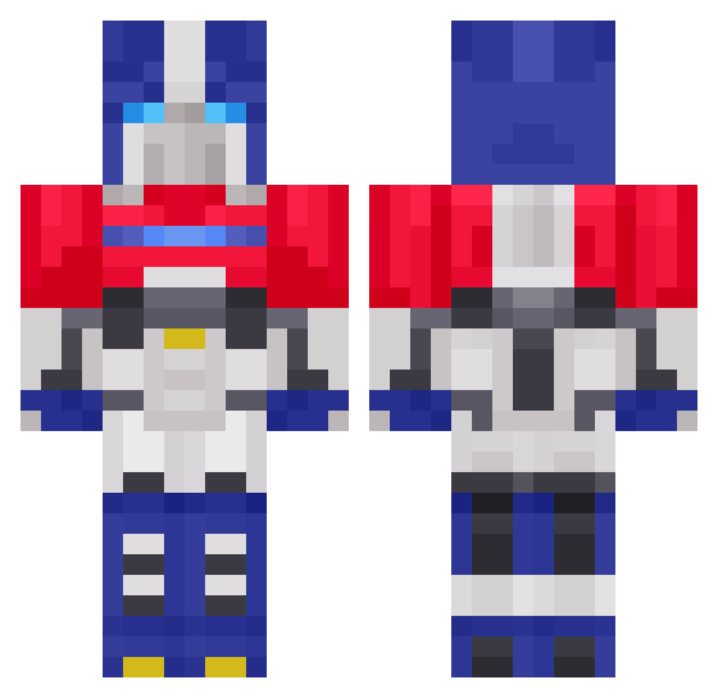 Sanhelbo Minecraft skin, front and back view
