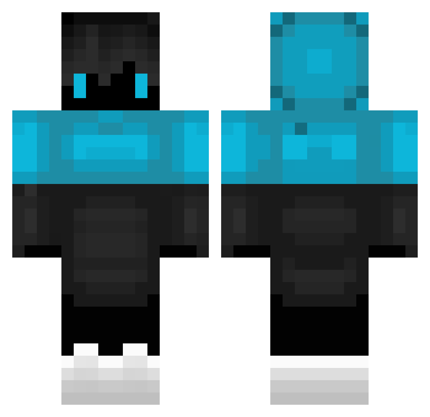 Speedahh Minecraft skin, front and back view