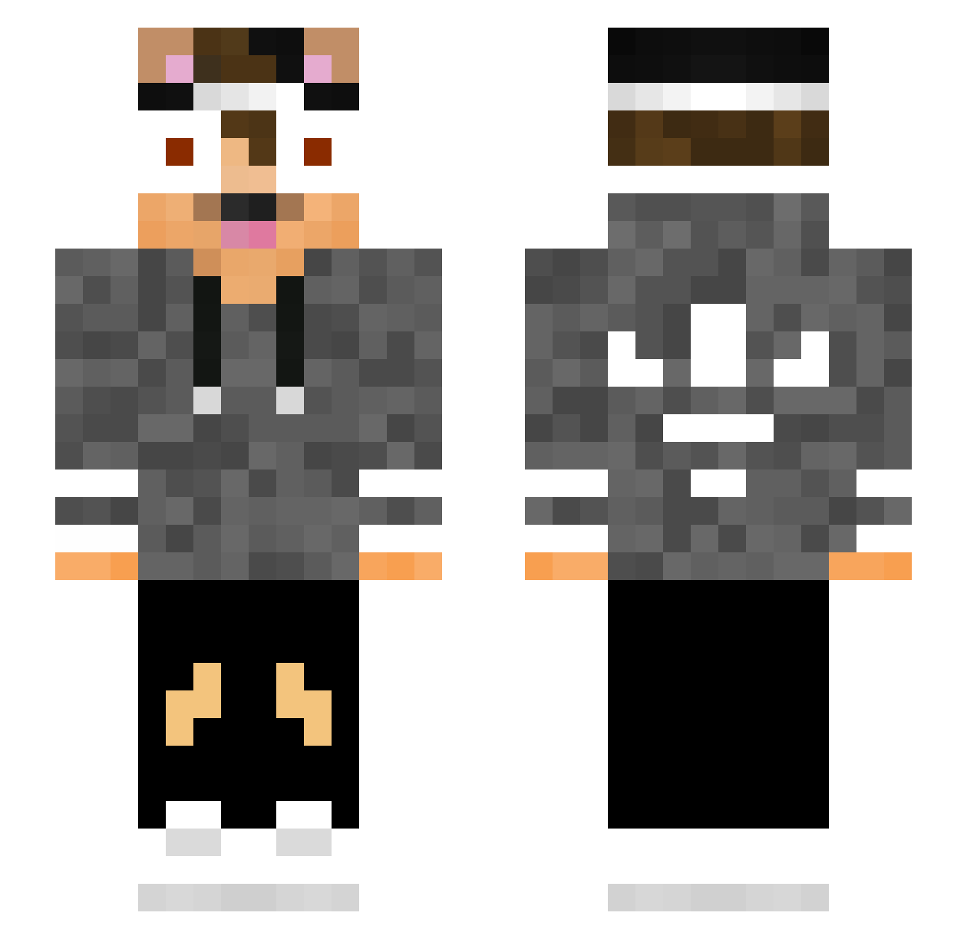 Luckyrocky03 Minecraft skin, front and back view