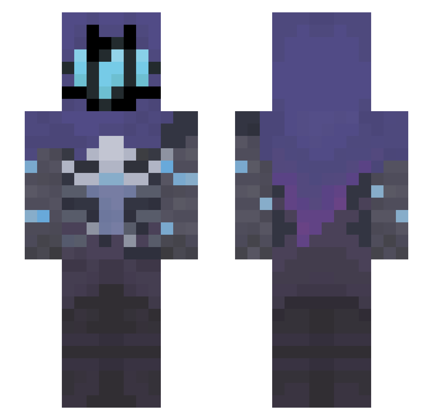 pwq9 Minecraft skin, front and back view