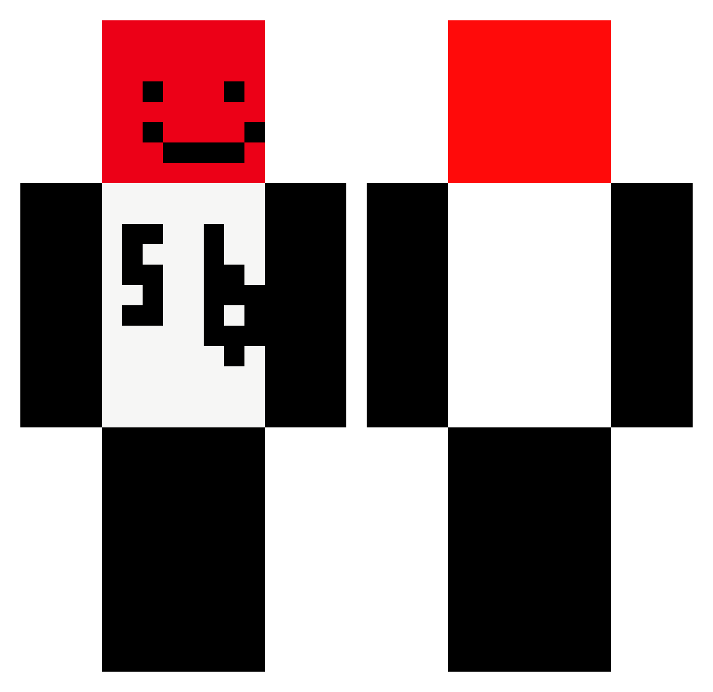 shankeyboi Minecraft skin, front and back view