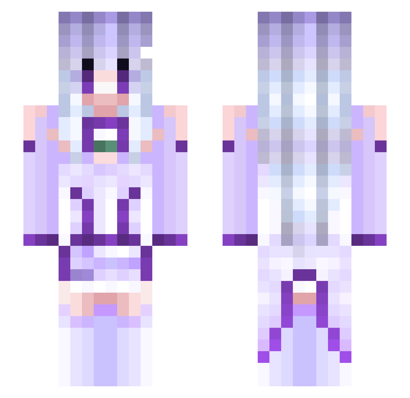 Scorpiutus Minecraft skin, front and back view