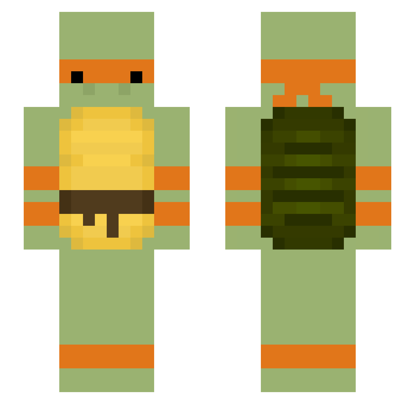 kidnamedpanda Minecraft skin, front and back view