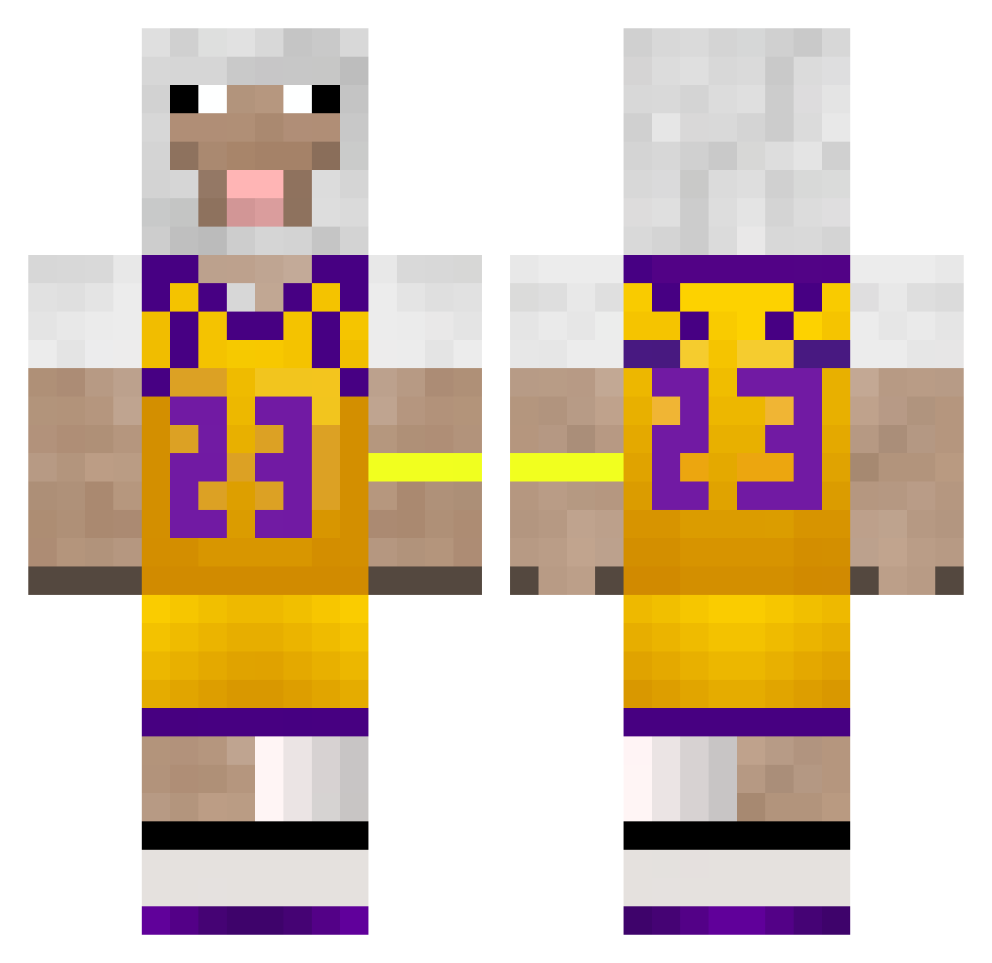 Aktimel3k Minecraft skin, front and back view