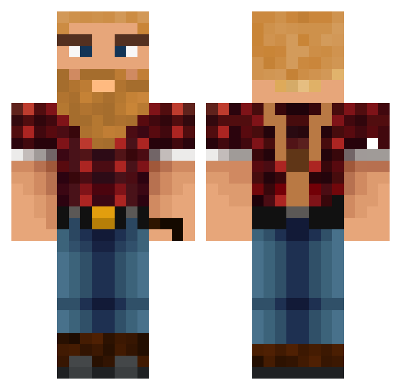 Truhlar Minecraft skin, front and back view