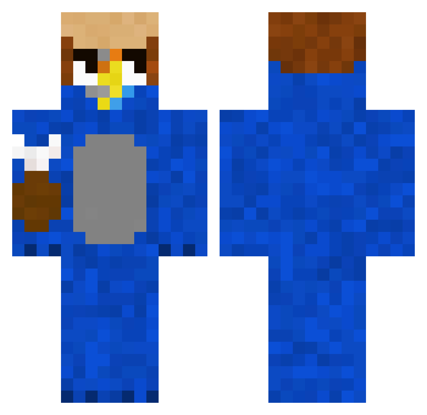 Zurnukk Minecraft skin, front and back view