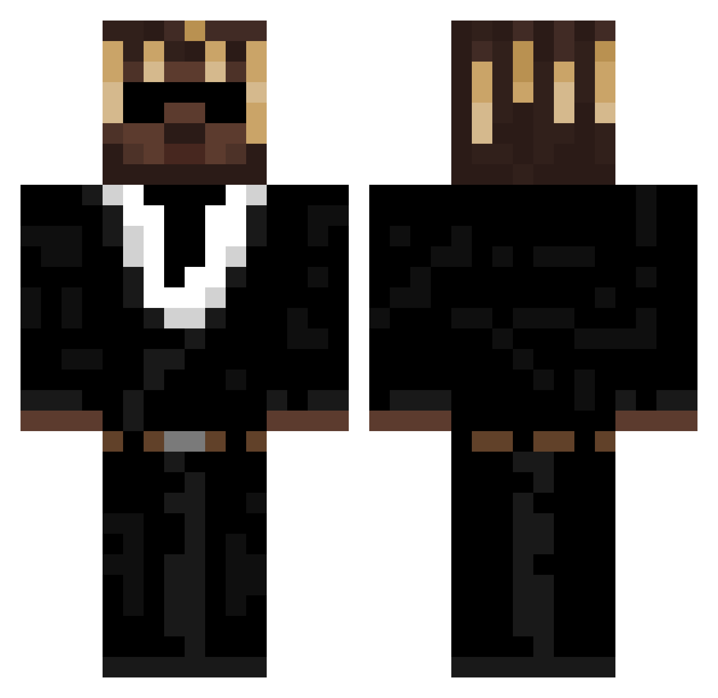 Krzemion Minecraft skin, front and back view