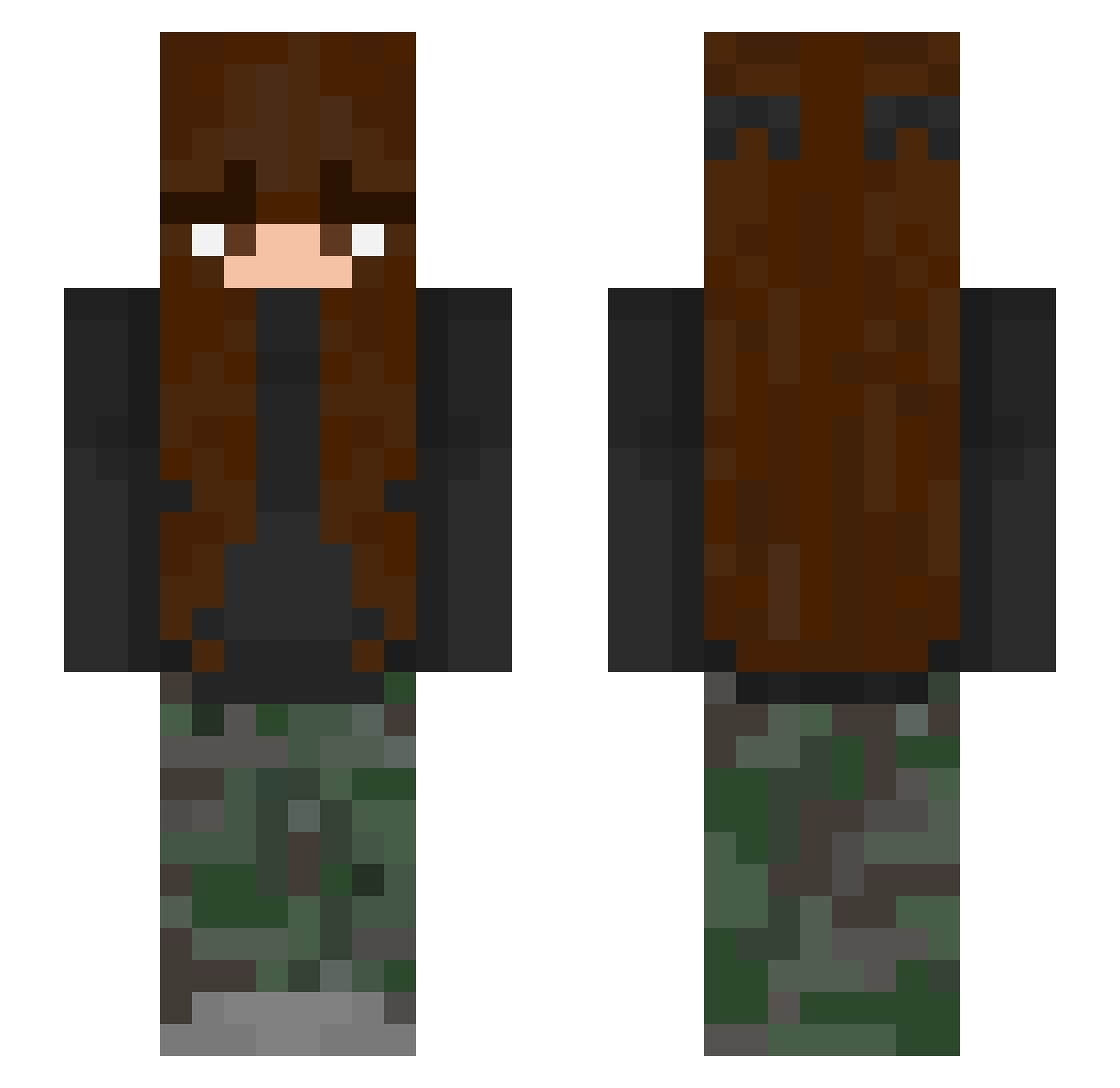 Woldey Minecraft skin, front and back view