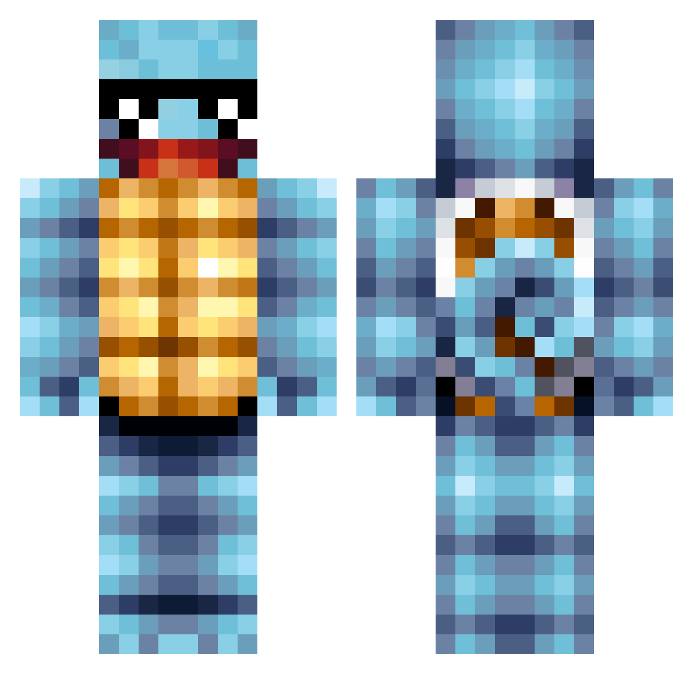 Schiggy88 Minecraft skin, front and back view