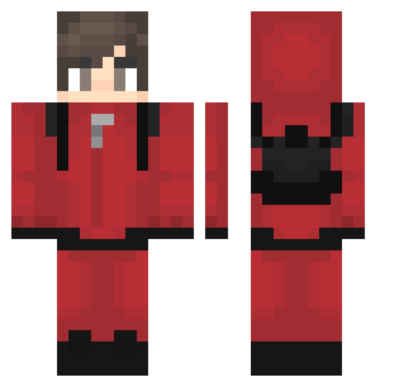 Just_Nano Minecraft skin, front and back view