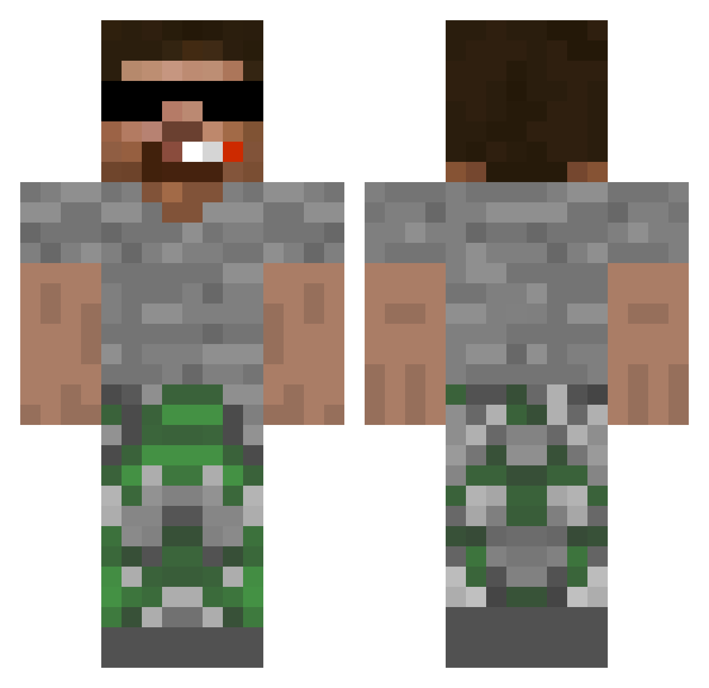 GasMotion Minecraft skin, front and back view