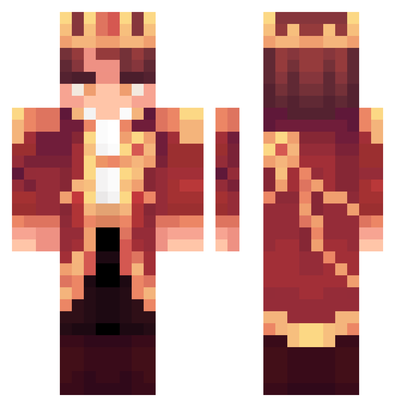 Alagoano Minecraft skin, front and back view