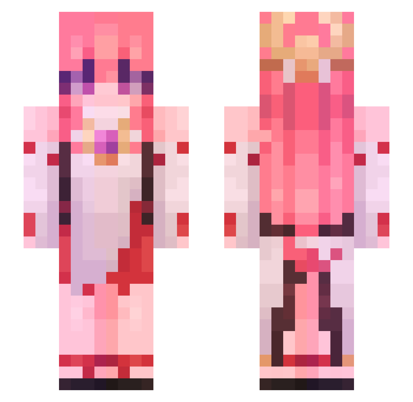 oVirago Minecraft skin, front and back view