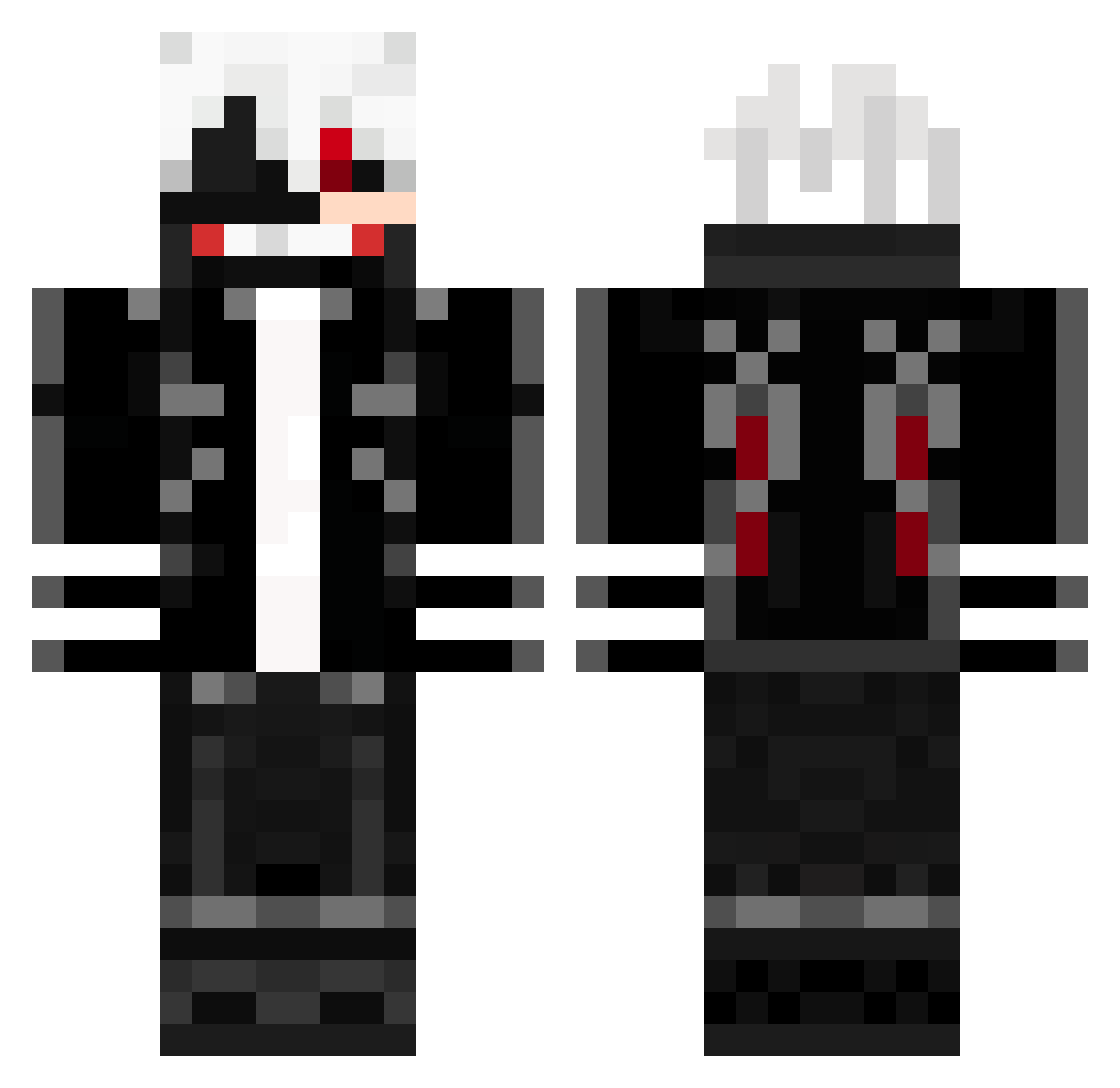 DraaXYT Minecraft skin, front and back view
