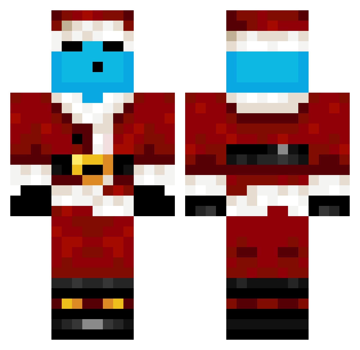 SASHALEXWOW Minecraft skin, front and back view