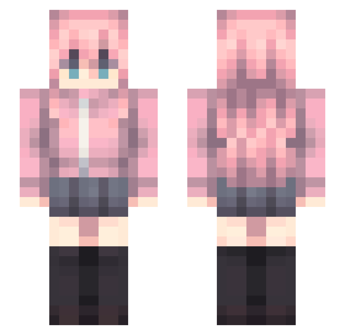 rUnfortunate Minecraft skin, front and back view