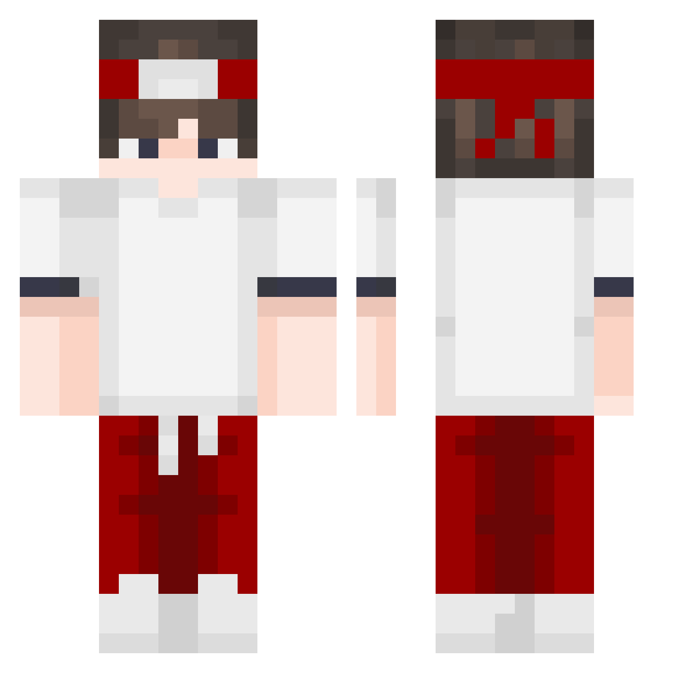 Vaisens Minecraft skin, front and back view