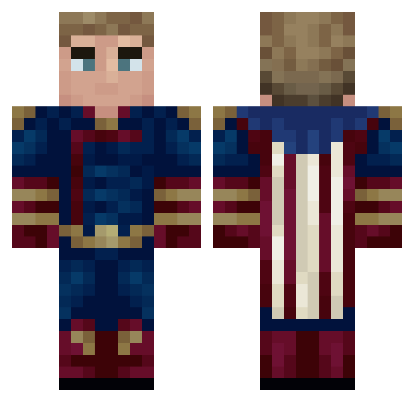 bossignat Minecraft skin, front and back view