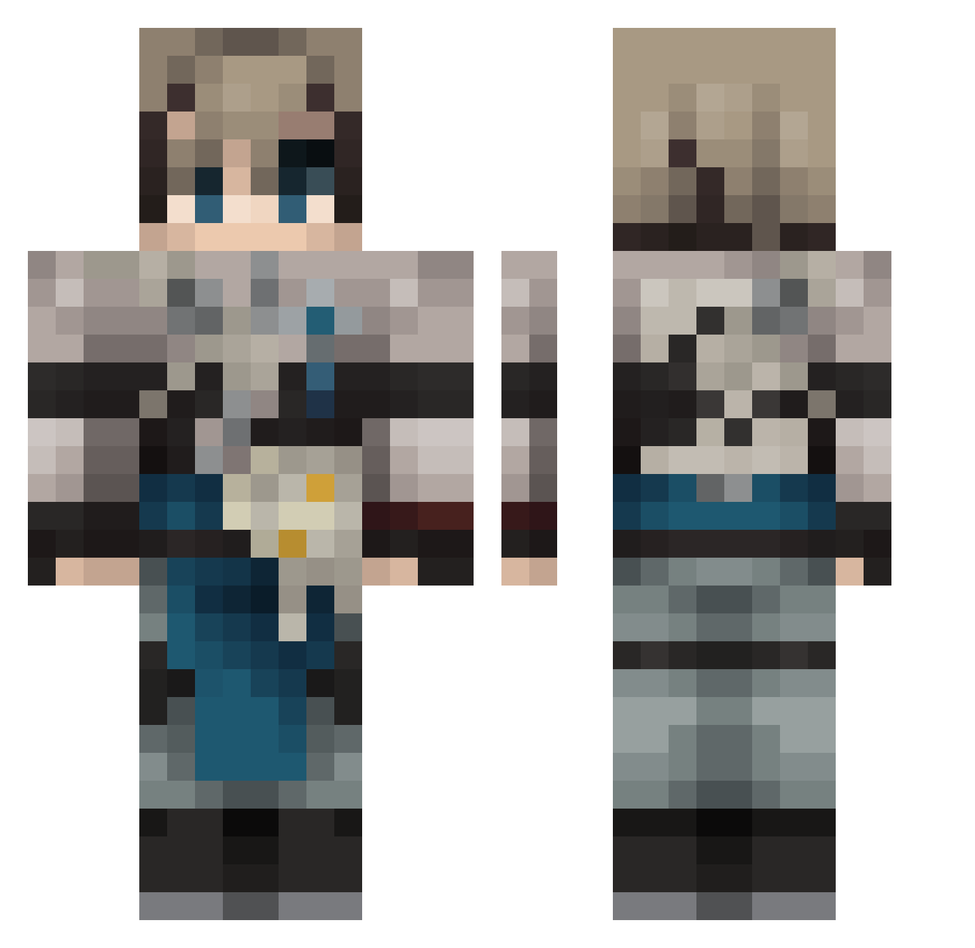 RipCarrot Minecraft skin, front and back view