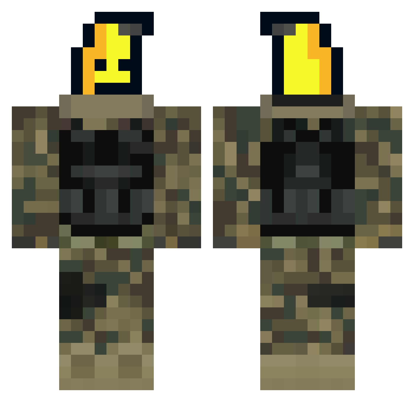 IvanNeKakVse Minecraft skin, front and back view