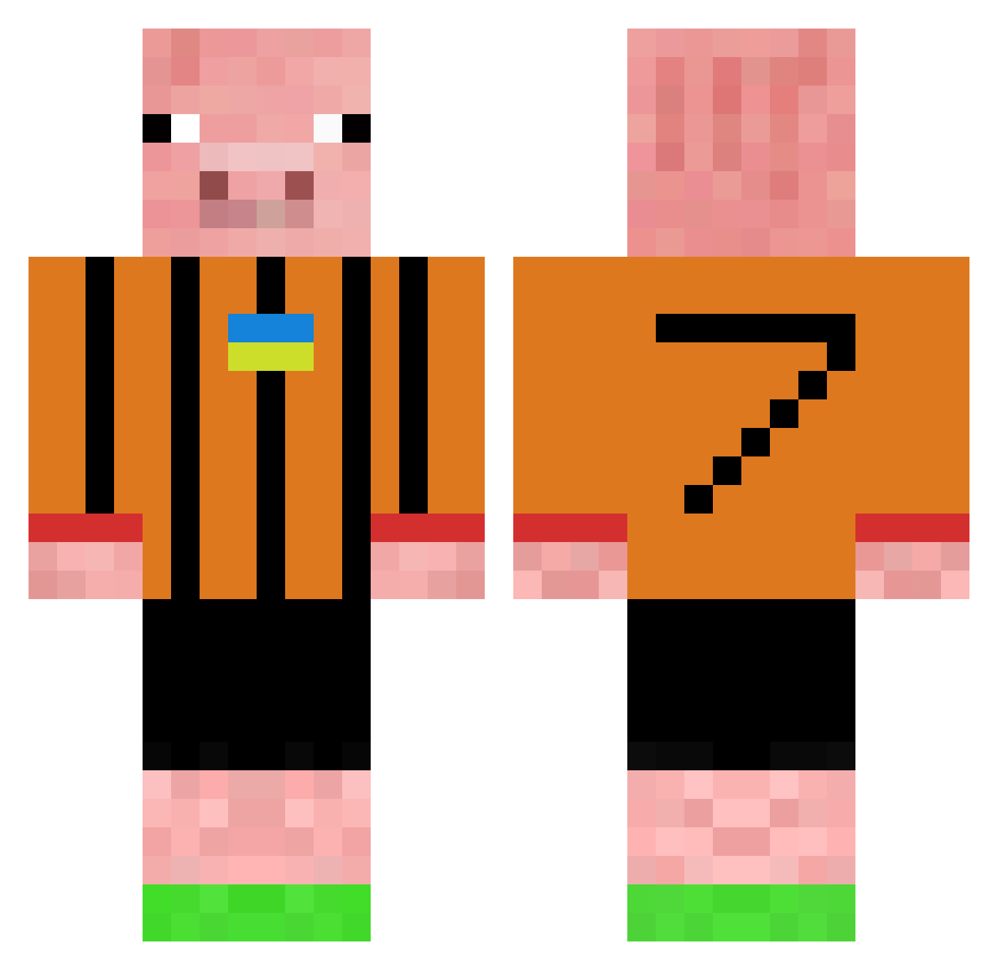 polizai Minecraft skin, front and back view