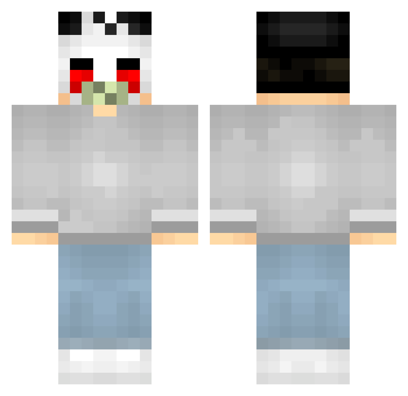 Viibo Minecraft skin, front and back view