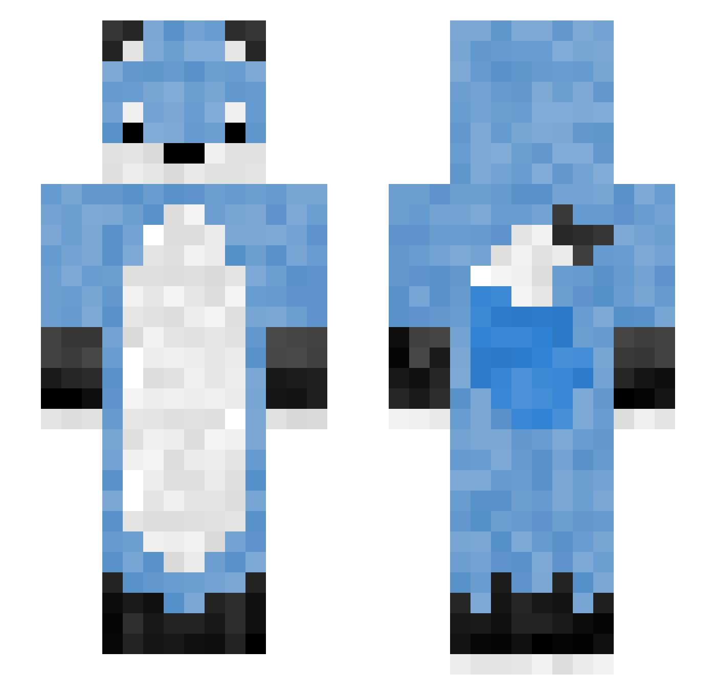 3eq Minecraft skin, front and back view
