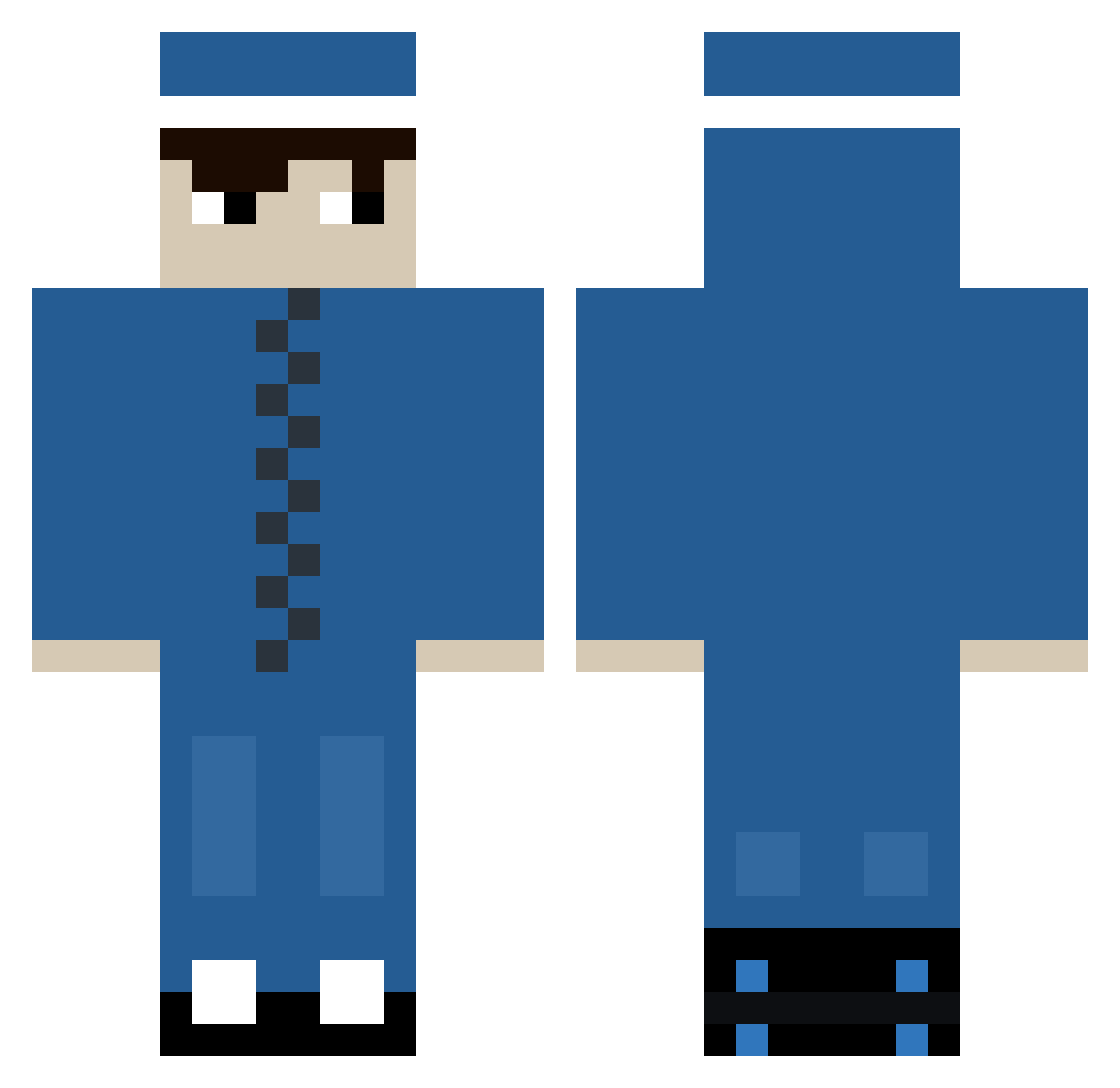 Furikkusu Minecraft skin, front and back view