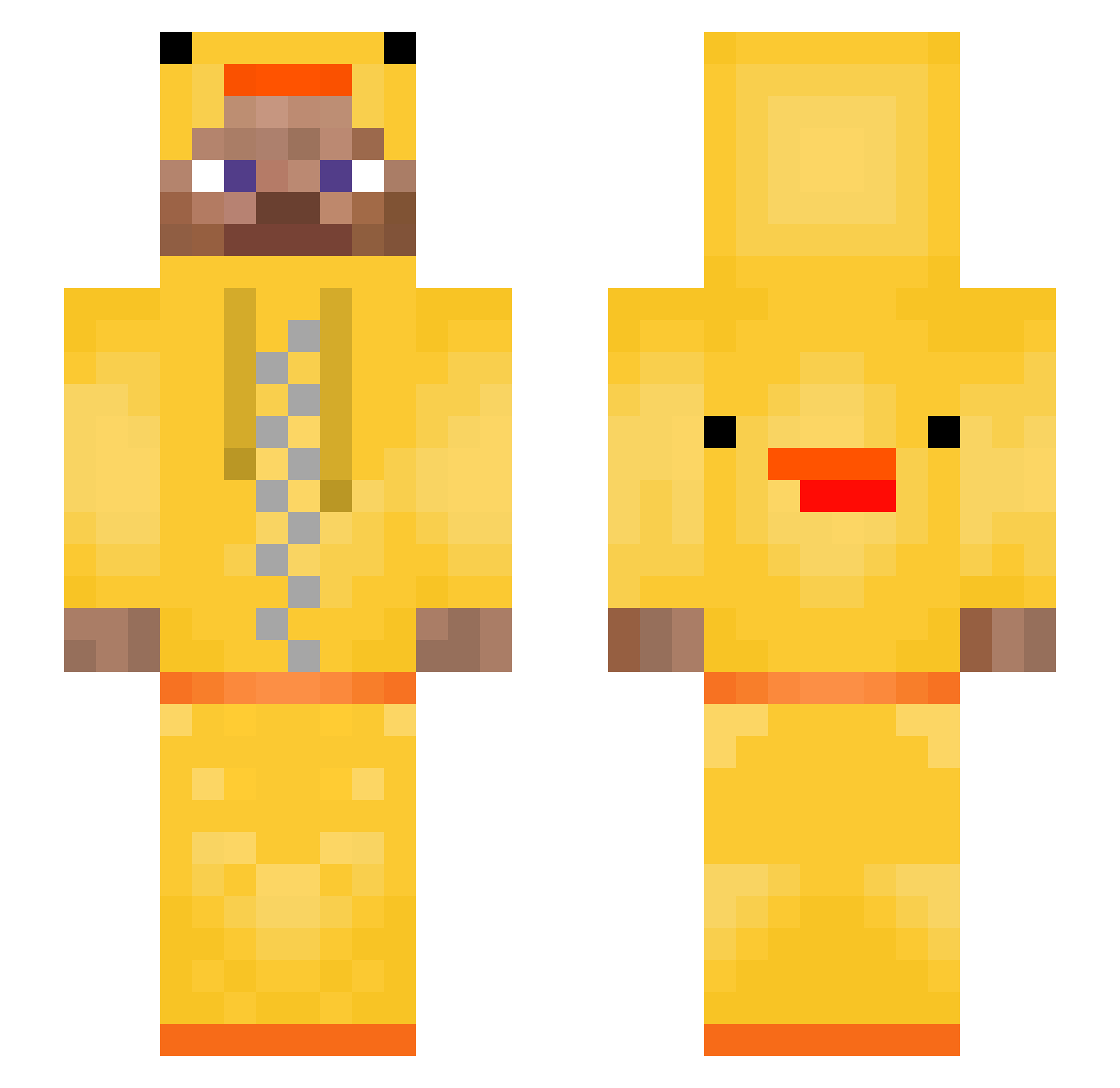 Nelo Minecraft skin, front and back view