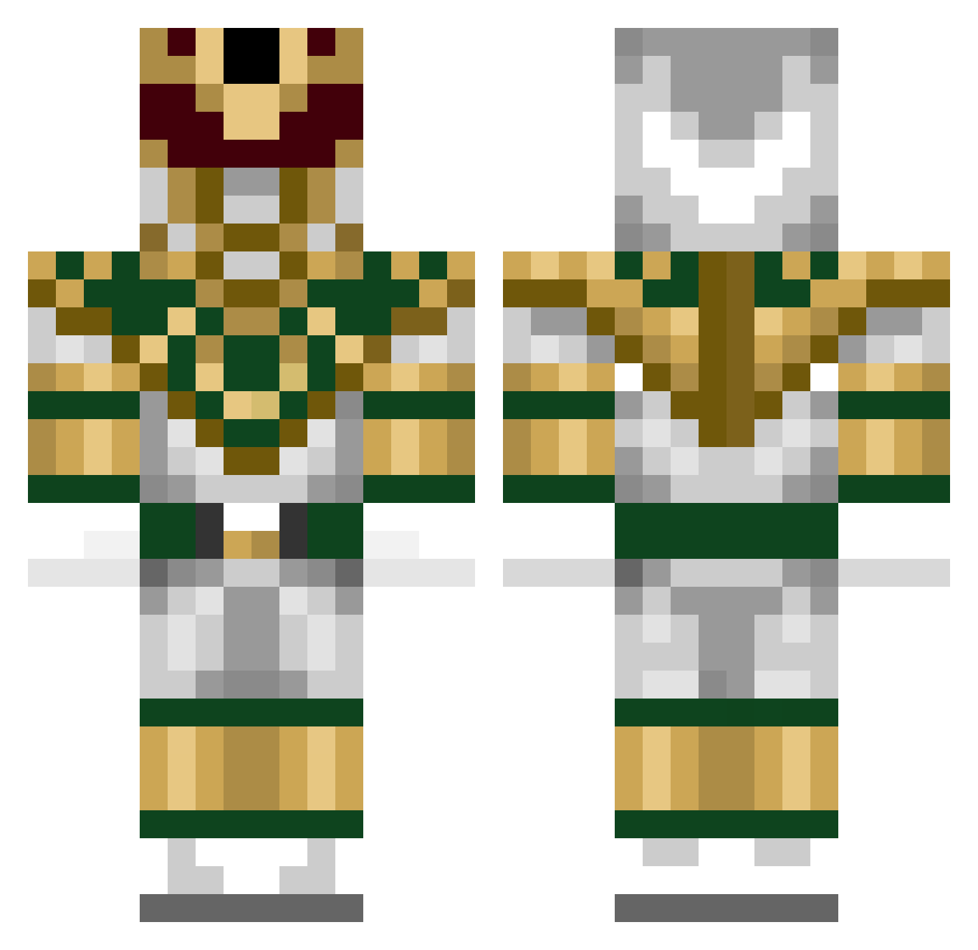 LiveInShadow Minecraft skin, front and back view