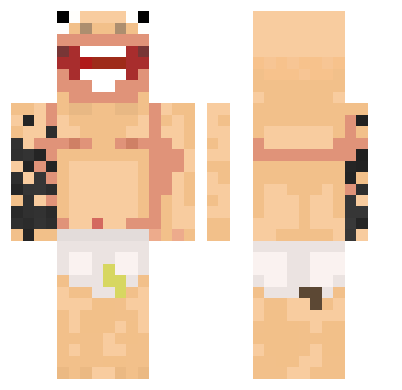 Fietsjee Minecraft skin, front and back view