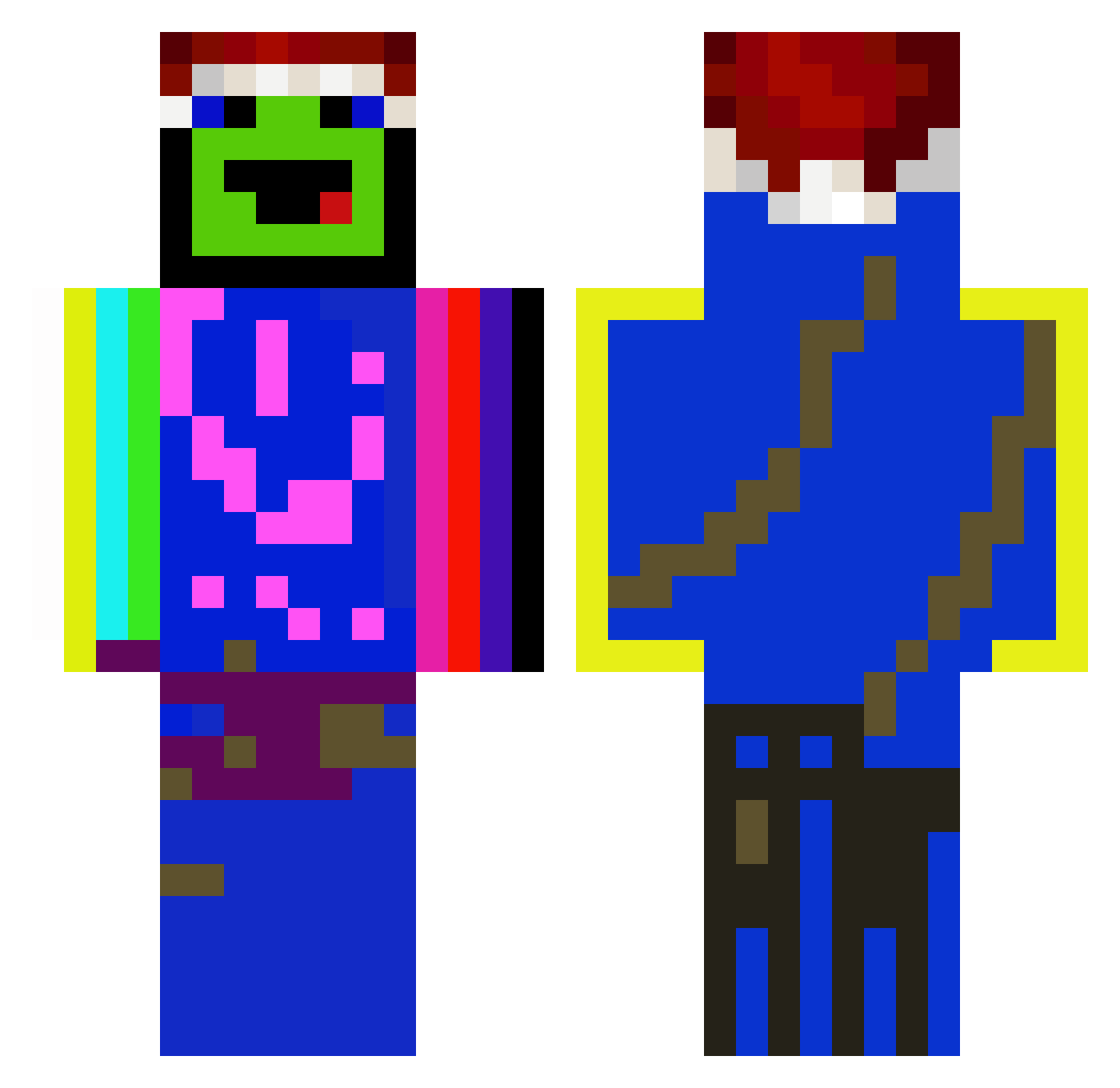 yety123 Minecraft skin, front and back view