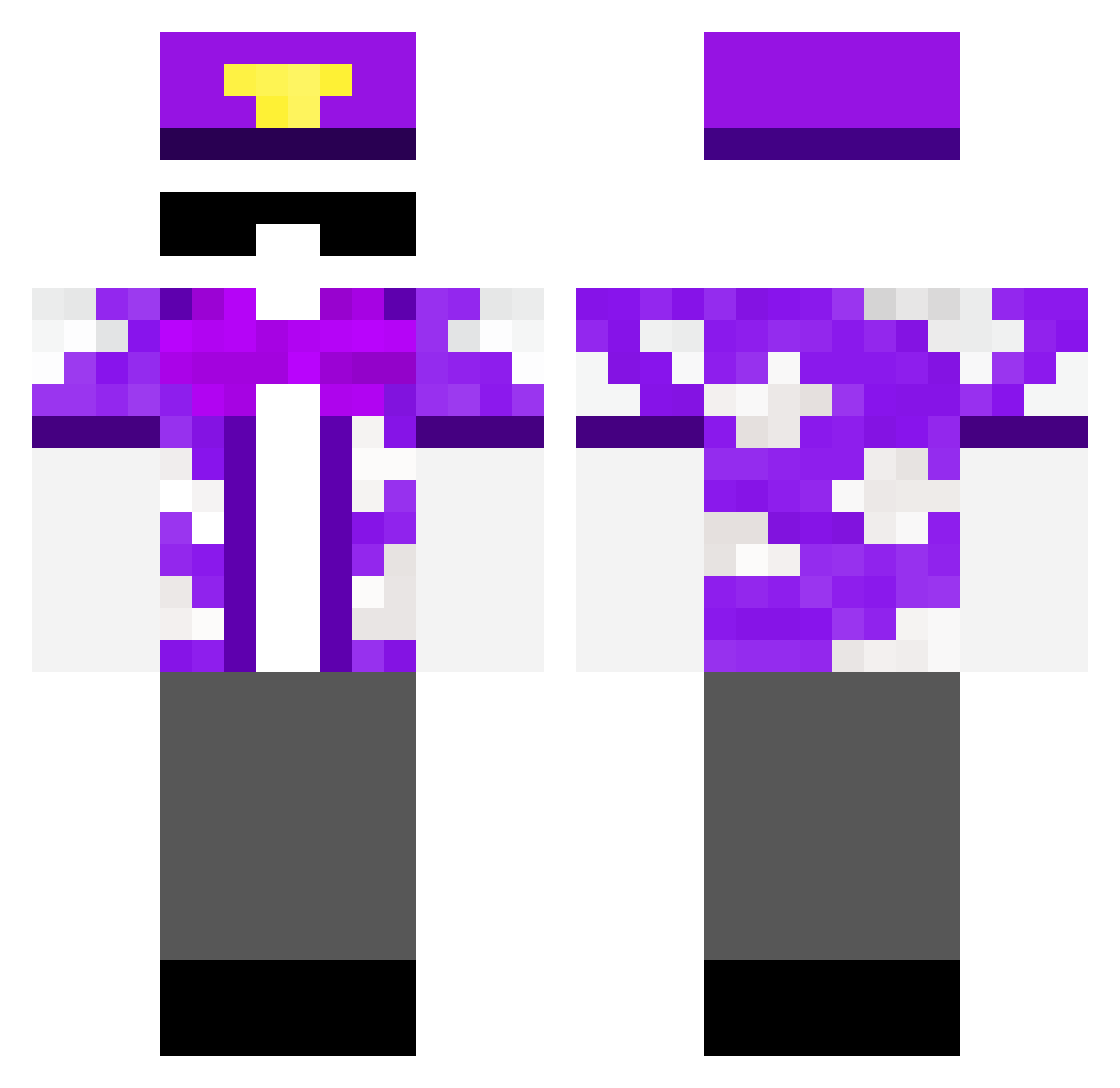 SpoonIsReal Minecraft skin, front and back view