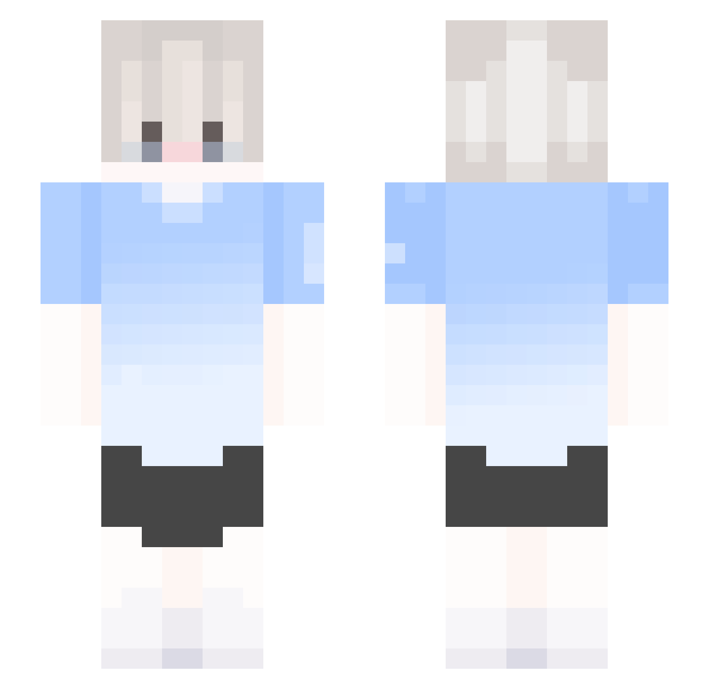 xTSir Minecraft skin, front and back view