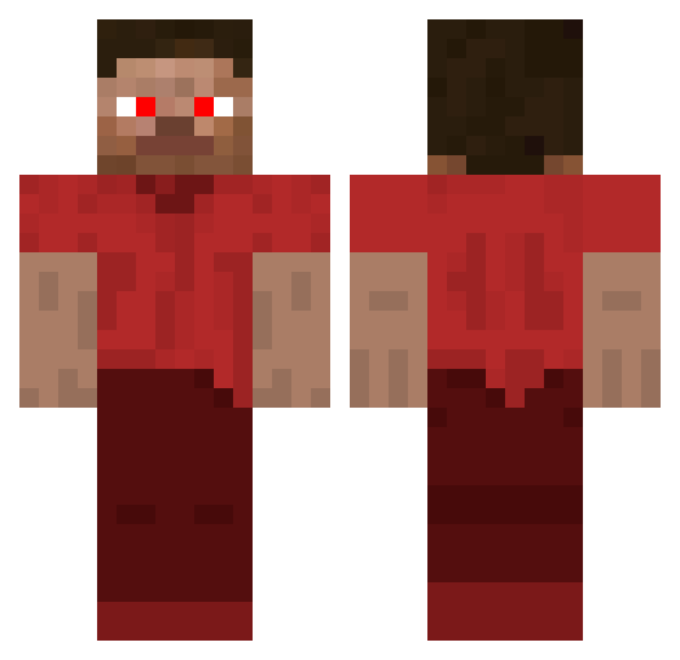 sliskipies Minecraft skin, front and back view