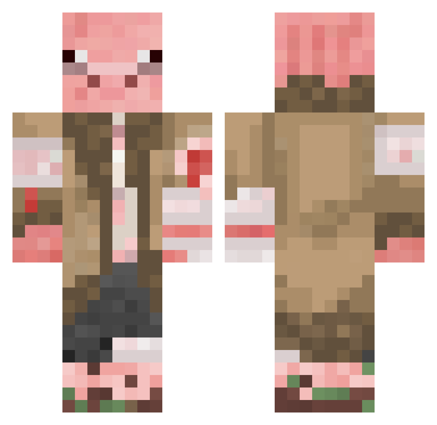 zawpaw Minecraft skin, front and back view