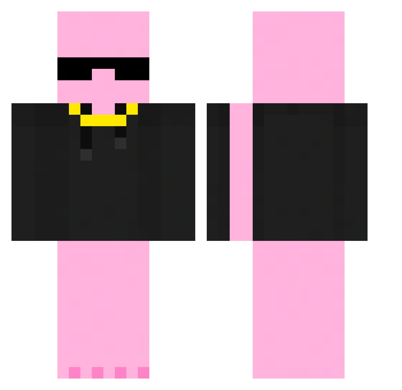 Stealty Minecraft skin, front and back view
