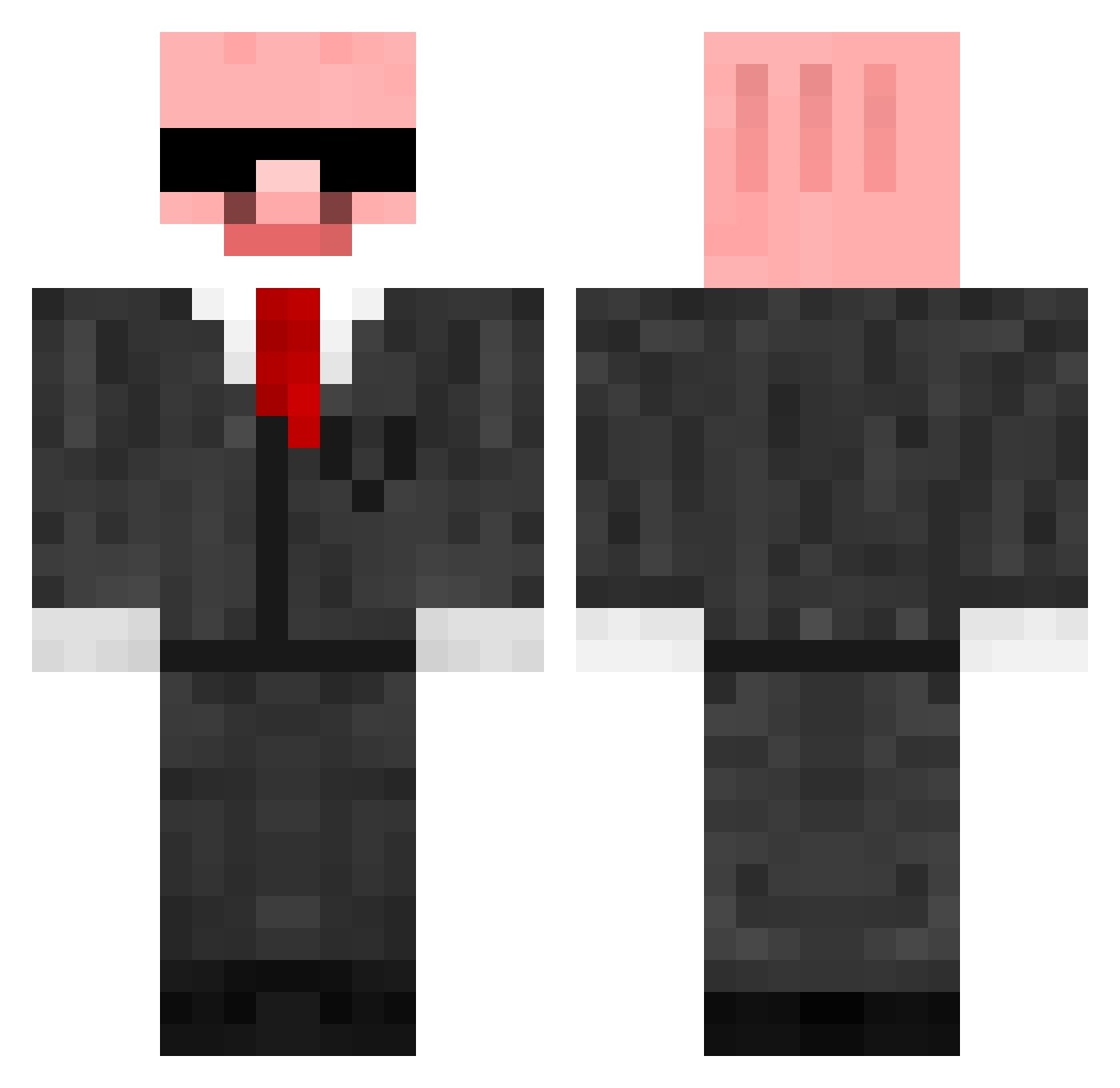ThePorkWizard Minecraft skin, front and back view