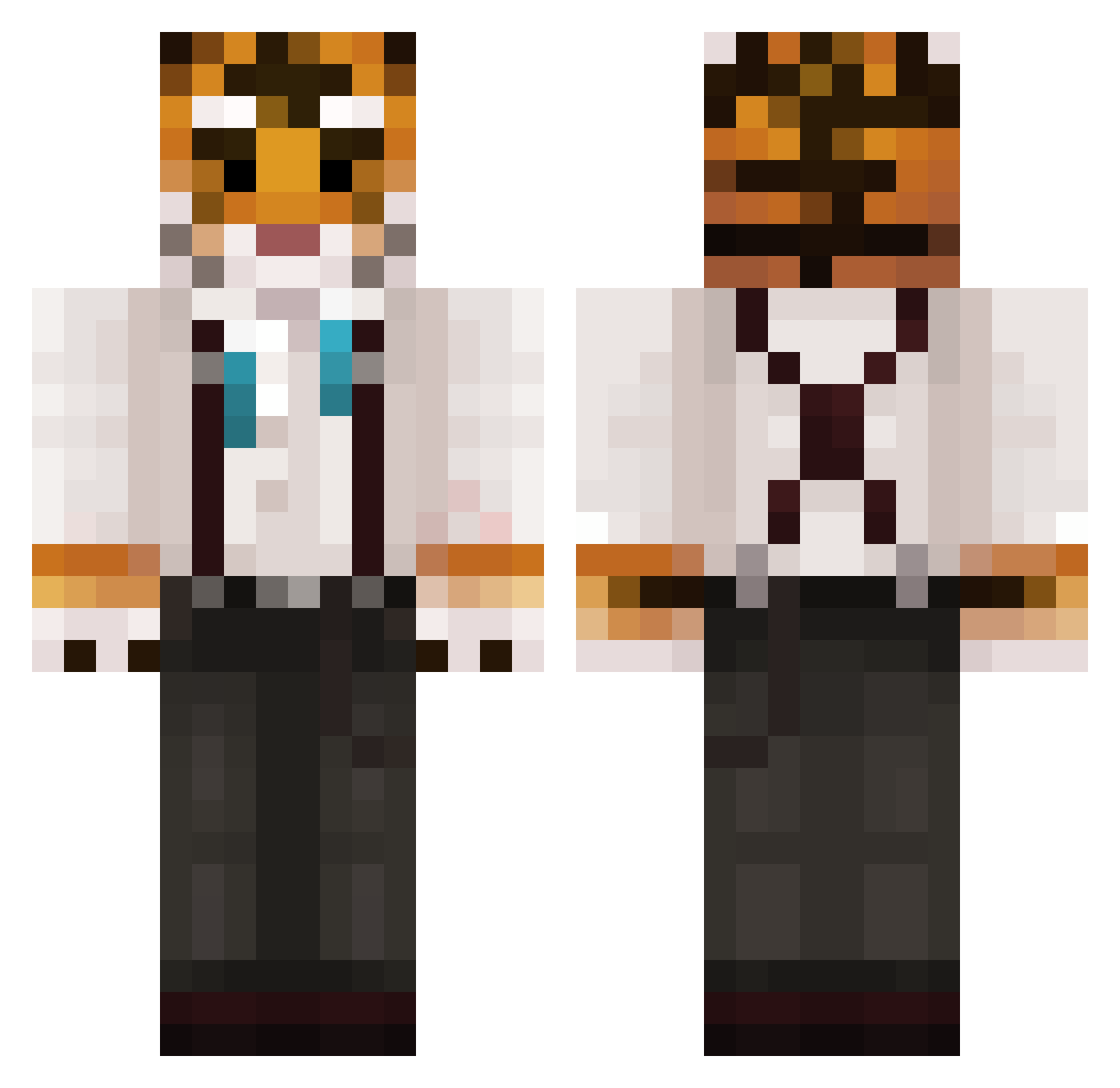 FreddyBearGamer Minecraft skin, front and back view