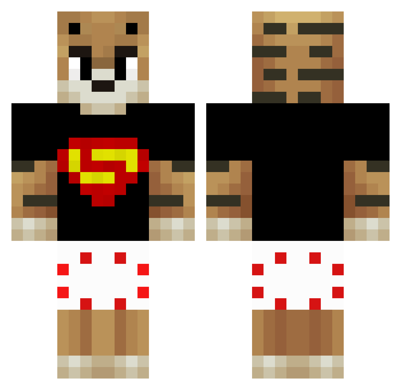SkyTiix Minecraft skin, front and back view