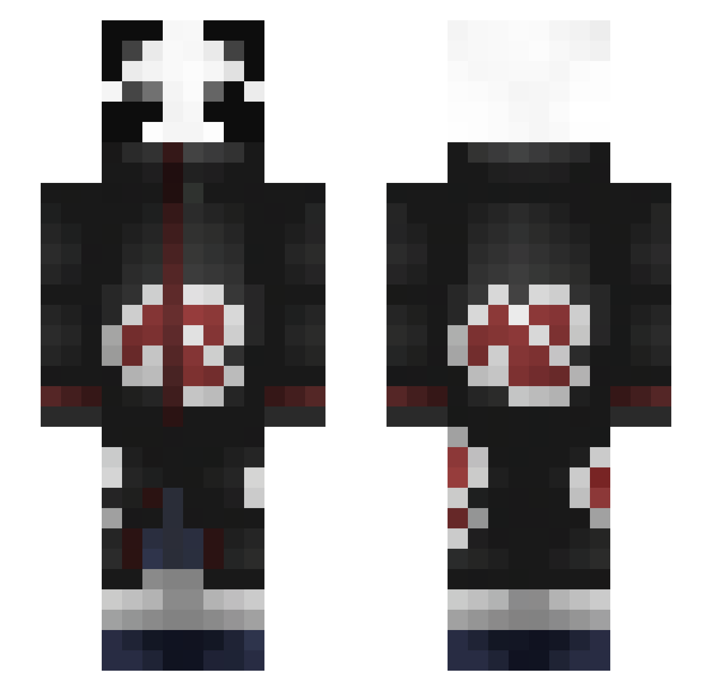 Bae1577 Minecraft skin, front and back view
