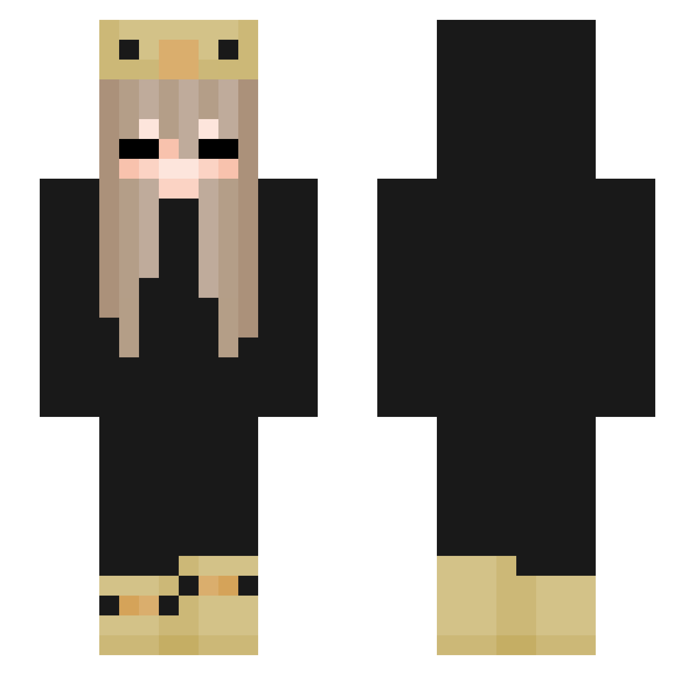 Nussi03 Minecraft skin, front and back view