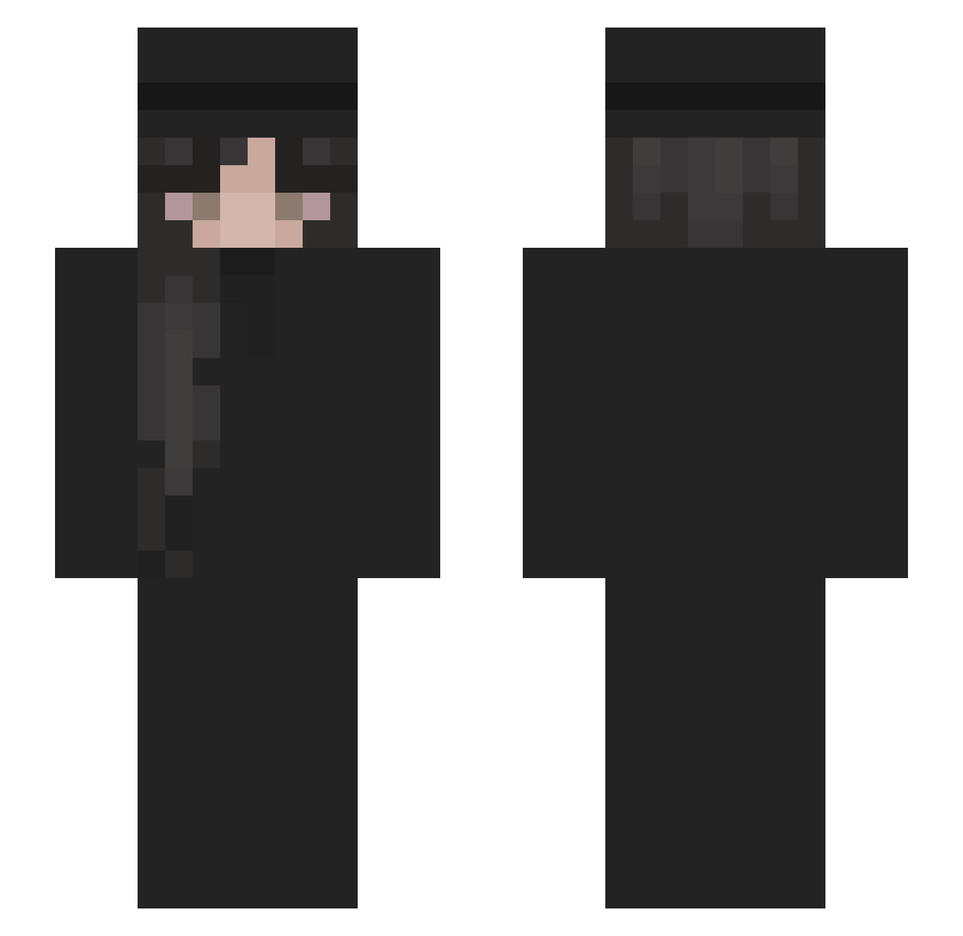 aldaaa Minecraft skin, front and back view