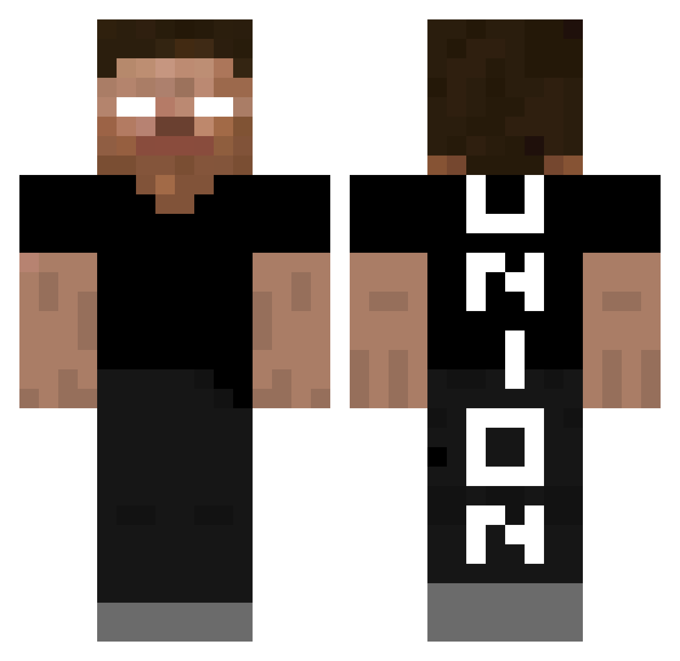 derfenixx Minecraft skin, front and back view