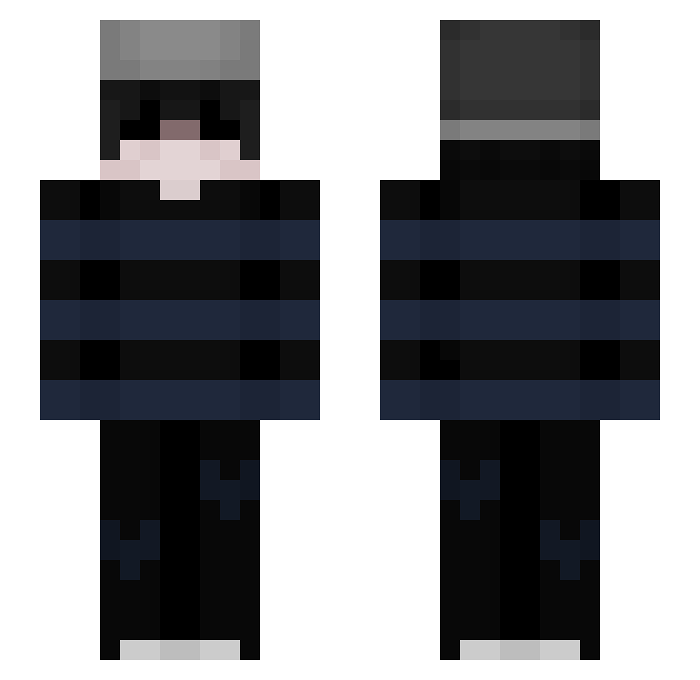 rainwash Minecraft skin, front and back view