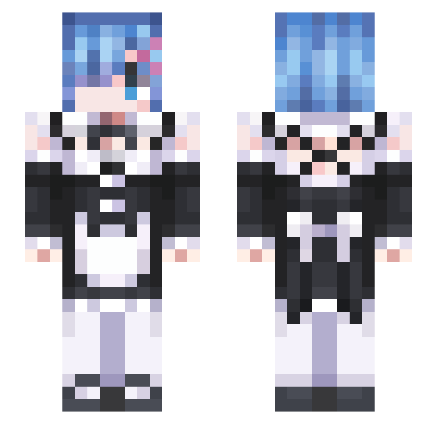 ntqx Minecraft skin, front and back view
